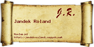 Jandek Roland névjegykártya